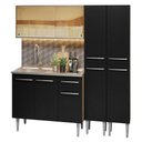 Ver imagem 1 de Armário de Cozinha Compacta 169cm com Pia Rustic/preto Emilly Madesa 12 Rustic/preto Rustic/preto