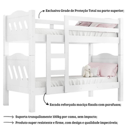 Beliche Treliche c/ Estrado e Escada Reforçado Pérola Fênix Branco - 4