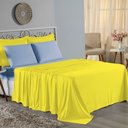 Ver imagem 1 de Jogo de Cama Casal Nobre 4 Peças Lençol com Elástico de 30cm de Altura Malha 100% Algodão -
