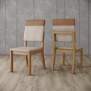 Ver imagem 4 de Kit 2 Cadeiras Estofadas para Mesa de Jantar Milla Plus S37 Nature Corano Caramelo Creme - Henn