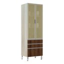 Ver imagem 1 de Paneleiro 70Cm Vidro Bronze Lis Legno Crema C/ Dourado