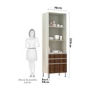 Ver imagem 3 de Paneleiro 70Cm Vidro Bronze Lis Legno Crema C/ Dourado