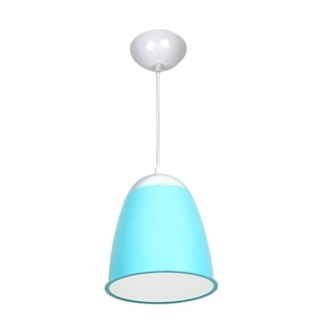 Kit 2 Pendente Ananda Poptem azul bebê lustre luminária 21cm sala
