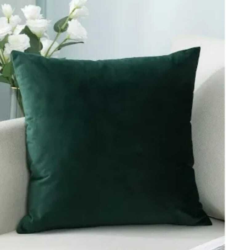 Almofada de Veludo Verde Musgo com Refil 45x45 - 1