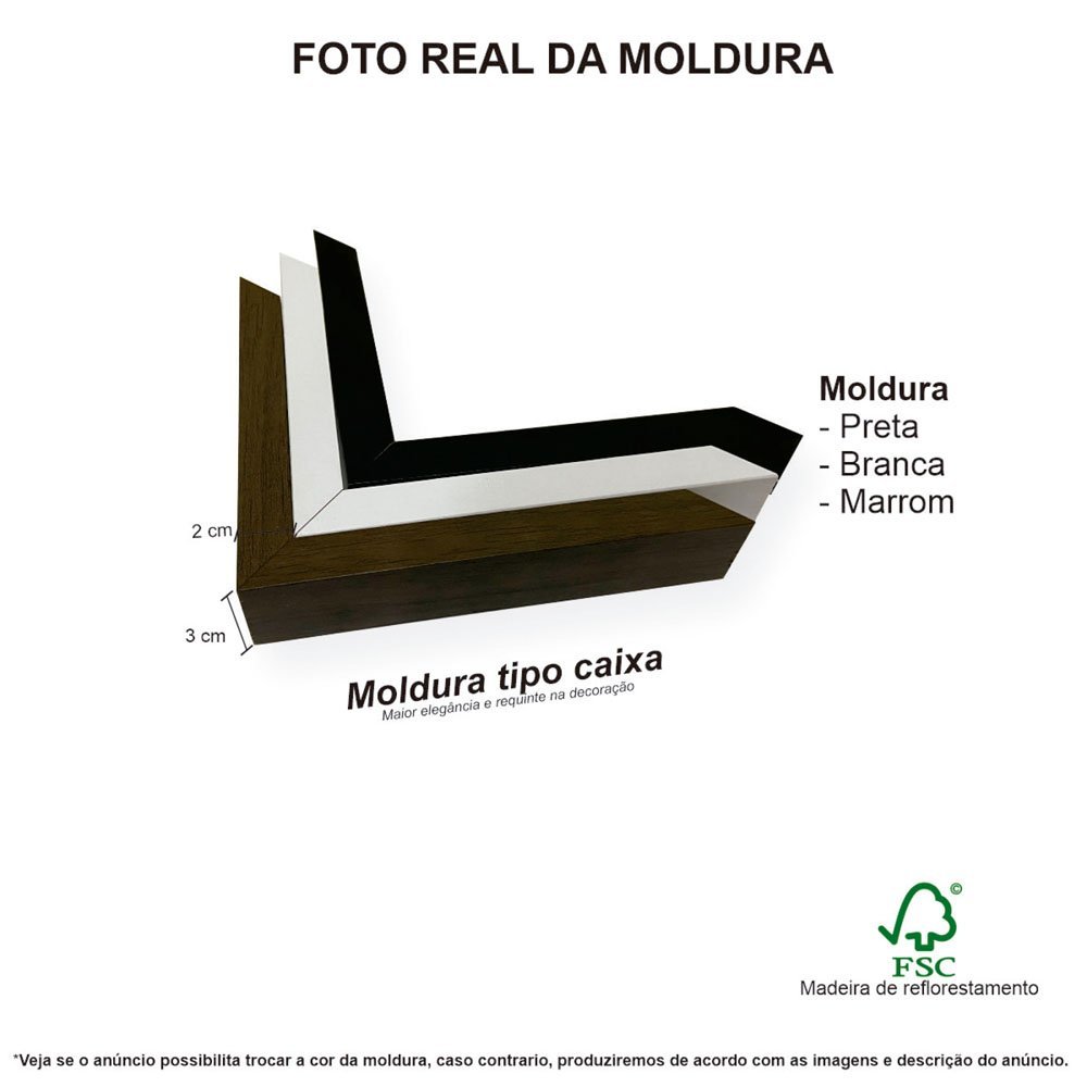 Quadro Decorativo Tendência Minimalista Moldura Grande - 4