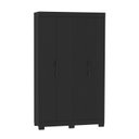 Ver imagem 3 de Guarda-Roupa Casal Ripado York 4 Portas 2 Gavetas Olivar Móveis Preto/Ac