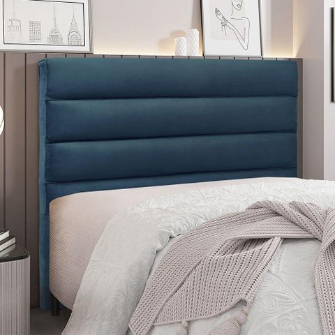 Cabeceira Cama Box Queen La Italiana 160cm Azul Marinho