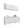 Kit Armário Aéreo com Nicho e Balcão 180cm C/ Tampo Branco - Vallisa Decor - 1