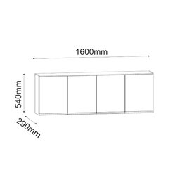 Kit Armário Aéreo com Nicho e Balcão 180cm C/ Tampo Branco - Vallisa Decor - 7