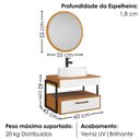 Ver imagem 3 de Gabinete Banheiro Espelheira e Cuba Branca Olympo Naturalle Branco Bechara
