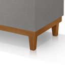 Ver imagem 4 de Recamier Baú Dubai Linho Cinza Queen 1,50m Estofado Base Madeira