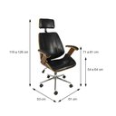 Ver imagem 3 de Cadeira Presidente Bergen Giratória - Preta | Luxo