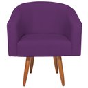 Ver imagem 3 de Poltrona Decorativa Sala de Estar Recepção Luiza Pés Palito Suede Roxo - Amarena Móveis