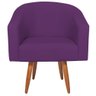 Poltrona Decorativa Sala de Estar Recepção Luiza Pés Palito Suede Roxo - Amarena Móveis - 3