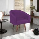 Ver imagem 1 de Poltrona Decorativa Sala de Estar Recepção Luiza Pés Palito Suede Roxo - Amarena Móveis