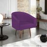 Poltrona Decorativa Sala de Estar Recepção Luiza Pés Palito Suede Roxo - Amarena Móveis - 1