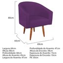 Ver imagem 4 de Poltrona Decorativa Sala de Estar Recepção Luiza Pés Palito Suede Roxo - Amarena Móveis
