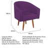 Poltrona Decorativa Sala de Estar Recepção Luiza Pés Palito Suede Roxo - Amarena Móveis - 4