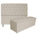 Ver imagem 1 de Kit Cabeceira Calçadeira Liverpool 160cm Queen Bege