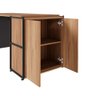 Mesa Escrivaninha 150cm X 60cm e Armário 2 Portas F5 Office Cor:nogal com Preto - 7