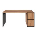 Ver imagem 5 de Mesa Escrivaninha 150cm X 60cm e Armário 2 Portas F5 Office Cor:nogal com Preto