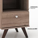 Ver imagem 2 de Mesa de Cabeceira 1 Gaveta 1 Nicho com Pés Retrô - Rústico