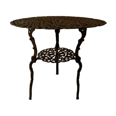 Mesa Alumínio Fundido Marrom Viena 80cm para Jardim Piscina Varanda