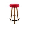 Banco Banqueta Alta Camila Estofada para Bancada e Bar Vermelho - 1