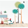Adesivo de Parede Árvores Coloridas e Coelhos - 1