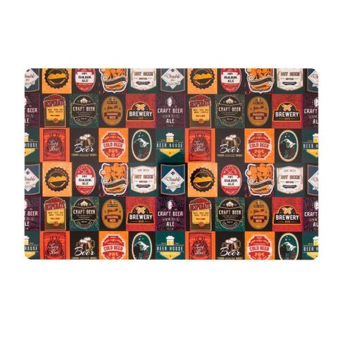 Jogo Americano Copa e Cia 6 Peças Pvc Print Beer Stamps