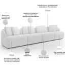 Ver imagem 4 de Sofá 4 Lugares para Sala de Estar Living 308cm Arlo F04 Bouclê Off White - Lyam Decor