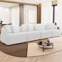 Ver imagem 1 de Sofá 4 Lugares para Sala de Estar Living 308cm Arlo F04 Bouclê Off White - Lyam Decor