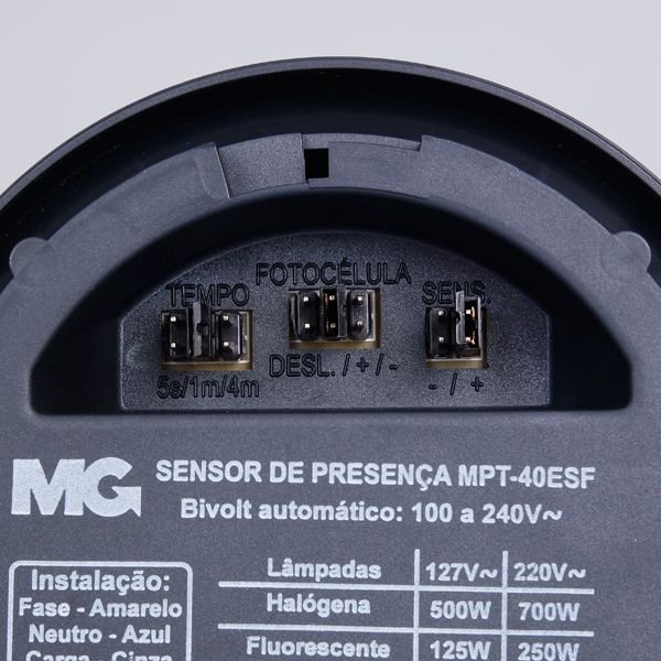 Sensor De Presença Teto Embutir/Sobrepor Preto MPT-40ESF MarGirius - 4