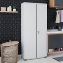 Ver imagem 1 de Armário Aço Lavanderia Multiuso Organizador Ea311 Cinza