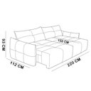 Ver imagem 6 de Sofá 3 Lugares Retrátil Reclinável 220cm Moris L06 Couro Bege Areia - Lyam Decor