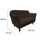 Ver imagem 6 de Kit Namoradeira + 1 Poltrona Decorativa Dália Couro Marrom Pés Madeira Mz Decor