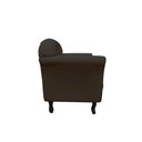 Ver mais imagens de Kit Namoradeira + 1 Poltrona Decorativa Dália Couro Marrom Pés Madeira Mz Decor