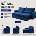 Ver imagem 3 de Sofá Genova Retrátil e Reclinável 200m - Azul