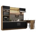 Ver imagem 3 de Armário de Cozinha Completa 315cm Rustic/Preto Glamy Madesa 01