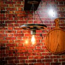 Ver imagem 7 de Pendente Luminária Lustre Roda de Carroça 33cm de Madeira Maciça - Rústico + Lâmpada