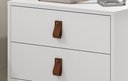 Ver imagem 3 de Mesa de Cabeceira 2 Gavetas Unic 60 Estilo Industrial Base de Ferro Dourado:Branco