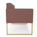 Ver imagem 5 de Sofá Namoradeira Elisa Veludo Rosê Base Metálica Industrial Dourado - D'Rossi