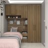 Quarto de Solteiro com Guarda Roupas Mesa de Cabeceira e Nicho Paris Luciane Móveis - 2