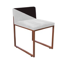 Kit 02 Cadeira Office Lee Duo Sala de Jantar Industrial Ferro Bronze Corino Branco e Marrom - Amey D - 3