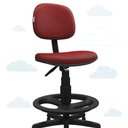 Ver imagem 2 de Cadeira Caixa Alta Secretária Giratória Para Balcão Mercado C/ Apoio Para Os Pés Vermelho Com Preto
