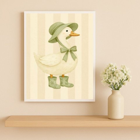 Quadro Infantil Country Patinha 45x34cm Mold Branca
