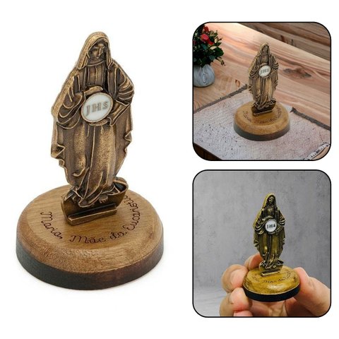 Adorno Pedestal de Mesa Nossa Senhora Das Graças Eucaristia 6 Cm