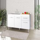 Ver imagem 3 de Balcao P/ Pia sem Tampo Anita 120 Cm Branco Mobbs