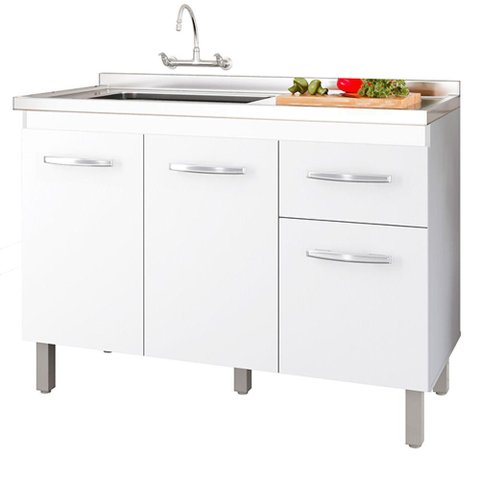 Balcao P/ Pia sem Tampo Anita 120 Cm Branco Mobbs