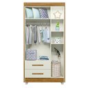 Ver imagem 5 de Guarda Roupa Infantil Flocos 3 Portas Off White Amadeirado Acetinado - Tigus